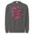 Gray sweatshirt with colorful text 'Not Bossy Just Raising a Teenager' on a white background