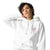 Funny embroidered nurse hoodie with pastel text saying 