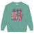 Teal sweatshirt with pink panther graphic and 'Cool Mom Club President' text on a white background