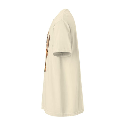 Cartoon bear holding softball bats and ball wearing a visor labeled “Softball” – printed on garment-dyed heavyweight t-shirt for sporty moms