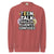 Red sweatshirt with 'Teen Talk Translator Fluently Confused' text design on a white background