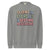 Gray sweatshirt with colorful text 'FLUENT IN EYE ROLLS & BEDTIME NEGOTIATIONS' on a white background