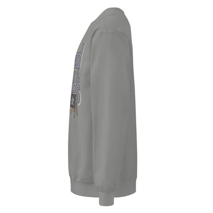 Fueled by Chalk & Dreams printed design on a vintage-style garment-dyed sweatshirt with chalkboard illustration – soft fleece ideal for teachers