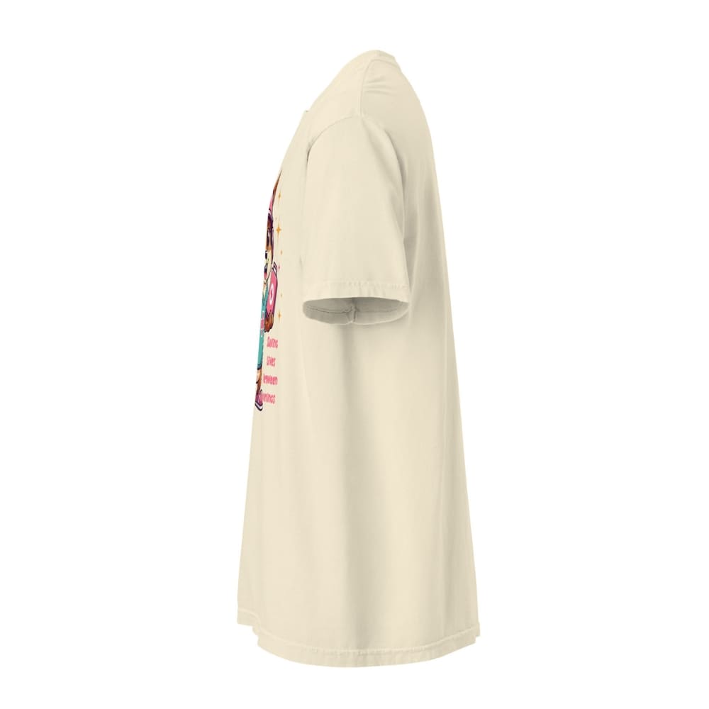 Cute squirrel nurse cartoon in scrubs, pink cap, and headset holding a softball and medical kit with the phrase “Saving Lives Between Innings” — printed on a heavyweight cotton t-shirt