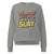 “Mommin' Ain’t Easy But I Slay” retro-style DTG printed design in peach, blue, and yellow on vintage garment-dyed fleece sweatshirt