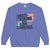 Sweatshirt design with text “Multitasking Is My Love Language” in colorful pastel blocks and checkboxes, printed on vintage-style cotton fleece.
