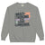 Sweatshirt design with text “Multitasking Is My Love Language” in colorful pastel blocks and checkboxes, printed on vintage-style cotton fleece.