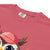 Cute cartoon owl cheerleader holding a pom-pom and clipboard, wearing a red cap with the quote “Behind Every Great Swing Is a Loud Mom” – featured on garment-dyed heavyweight cotton tee