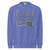 Fueled by Chalk & Dreams printed design on a vintage-style garment-dyed sweatshirt with chalkboard illustration – soft fleece ideal for teachers
