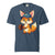 Cartoon fox with a baseball glove and blue cap reading “Míny” – printed on premium heavyweight cotton T-shirt for moms who love fun and comfort