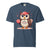 Cute cartoon owl cheerleader holding a pom-pom and clipboard, wearing a red cap with the quote “Behind Every Great Swing Is a Loud Mom” – featured on garment-dyed heavyweight cotton tee