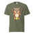 Cartoon bear holding softball bats and ball wearing a visor labeled “Softball” – printed on garment-dyed heavyweight t-shirt for sporty moms