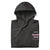 Funny embroidered nurse hoodie with pastel text saying 