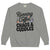 Gray sweatshirt with 'Running on Coffee, Chaos & Cuddles' text and graphics on a white background