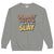 “Mommin' Ain’t Easy But I Slay” retro-style DTG printed design in peach, blue, and yellow on vintage garment-dyed fleece sweatshirt