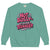 Teal sweatshirt with 'Not Bossy Just Raising a Teenager' text in pink and red on a white background