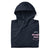 Funny embroidered nurse hoodie with pastel text saying 