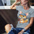 Cartoon fox with a baseball glove and blue cap reading “Míny” – printed on premium heavyweight cotton T-shirt for moms who love fun and comfort