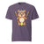 Cartoon bear holding softball bats and ball wearing a visor labeled “Softball” – printed on garment-dyed heavyweight t-shirt for sporty moms