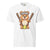 Cartoon bear holding softball bats and ball wearing a visor labeled “Softball” – printed on garment-dyed heavyweight t-shirt for sporty moms