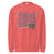 Fueled by Chalk & Dreams printed design on a vintage-style garment-dyed sweatshirt with chalkboard illustration – soft fleece ideal for teachers