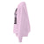 Light pink sweatshirt with text on the sleeve against a white background