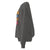 Gray sweatshirt with colorful text design on the sleeve against a white background