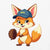 Cartoon fox with a baseball glove and blue cap reading “Míny” – printed on premium heavyweight cotton T-shirt for moms who love fun and comfort