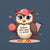 Cute cartoon owl cheerleader holding a pom-pom and clipboard, wearing a red cap with the quote “Behind Every Great Swing Is a Loud Mom” – featured on garment-dyed heavyweight cotton tee