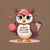 Cute cartoon owl cheerleader holding a pom-pom and clipboard, wearing a red cap with the quote “Behind Every Great Swing Is a Loud Mom” – featured on garment-dyed heavyweight cotton tee