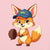 Cartoon fox with a baseball glove and blue cap reading “Míny” – printed on premium heavyweight cotton T-shirt for moms who love fun and comfort