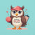 Cute cartoon owl cheerleader holding a pom-pom and clipboard, wearing a red cap with the quote “Behind Every Great Swing Is a Loud Mom” – featured on garment-dyed heavyweight cotton tee