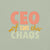 CEO of the Chaos” printed on a heavyweight cotton t-shirt in soft pastel ink, laid flat with a minimal lifestyle background.
