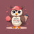 Cute cartoon owl cheerleader holding a pom-pom and clipboard, wearing a red cap with the quote “Behind Every Great Swing Is a Loud Mom” – featured on garment-dyed heavyweight cotton tee