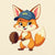 Cartoon fox with a baseball glove and blue cap reading “Míny” – printed on premium heavyweight cotton T-shirt for moms who love fun and comfort