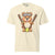 Cartoon bear holding softball bats and ball wearing a visor labeled “Softball” – printed on garment-dyed heavyweight t-shirt for sporty moms