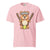 Cartoon bear holding softball bats and ball wearing a visor labeled “Softball” – printed on garment-dyed heavyweight t-shirt for sporty moms