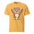 Cartoon bear holding softball bats and ball wearing a visor labeled “Softball” – printed on garment-dyed heavyweight t-shirt for sporty moms