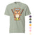 Cartoon bear holding softball bats and ball wearing a visor labeled “Softball” – printed on garment-dyed heavyweight t-shirt for sporty moms
