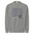 Fueled by Chalk & Dreams printed design on a vintage-style garment-dyed sweatshirt with chalkboard illustration – soft fleece ideal for teachers