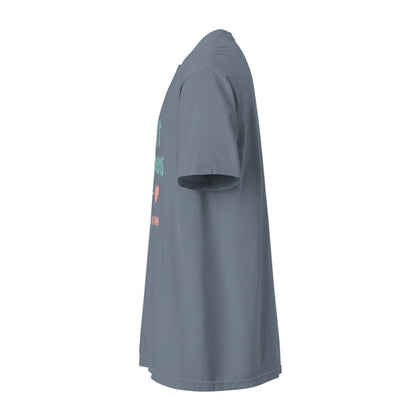 “Shift Happens – Nurse Edition” pastel text design printed on a thick garment-dyed cotton t-shirt, perfect for nurses and healthcare professionals with a sense of humor.