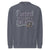Fueled by Chalk & Dreams printed design on a vintage-style garment-dyed sweatshirt with chalkboard illustration – soft fleece ideal for teachers