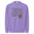 Fueled by Chalk & Dreams printed design on a vintage-style garment-dyed sweatshirt with chalkboard illustration – soft fleece ideal for teachers