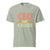 CEO of the Chaos” printed on a heavyweight cotton t-shirt in soft pastel ink, laid flat with a minimal lifestyle background.