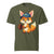 Cartoon fox with a baseball glove and blue cap reading “Míny” – printed on premium heavyweight cotton T-shirt for moms who love fun and comfort