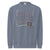 Fueled by Chalk & Dreams printed design on a vintage-style garment-dyed sweatshirt with chalkboard illustration – soft fleece ideal for teachers