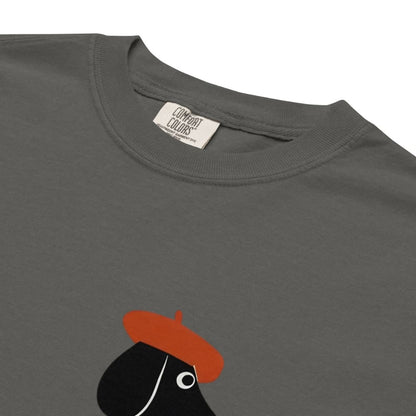 Pepper gray t-shirt with a rooster design and Comfort Colors label.