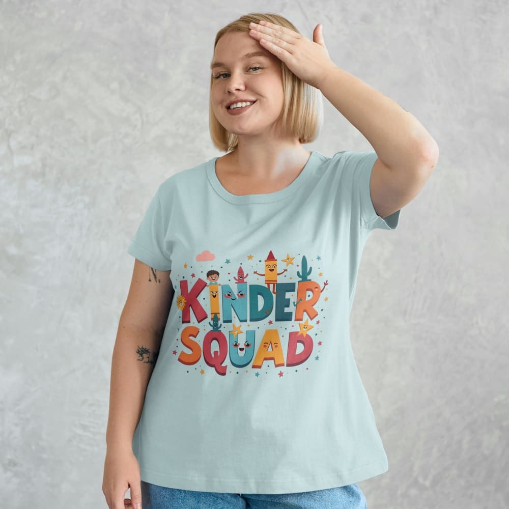 Kinder Squad T-Shirt – Colorful Kindergarten Teacher Shirt | Back to School Tee