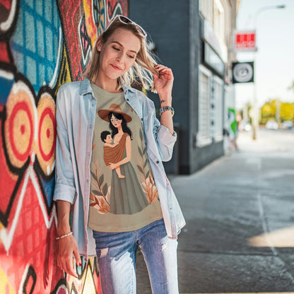 Botanical Babywearing Mom T-Shirt – Earth Tone Heavyweight Cotton Tee