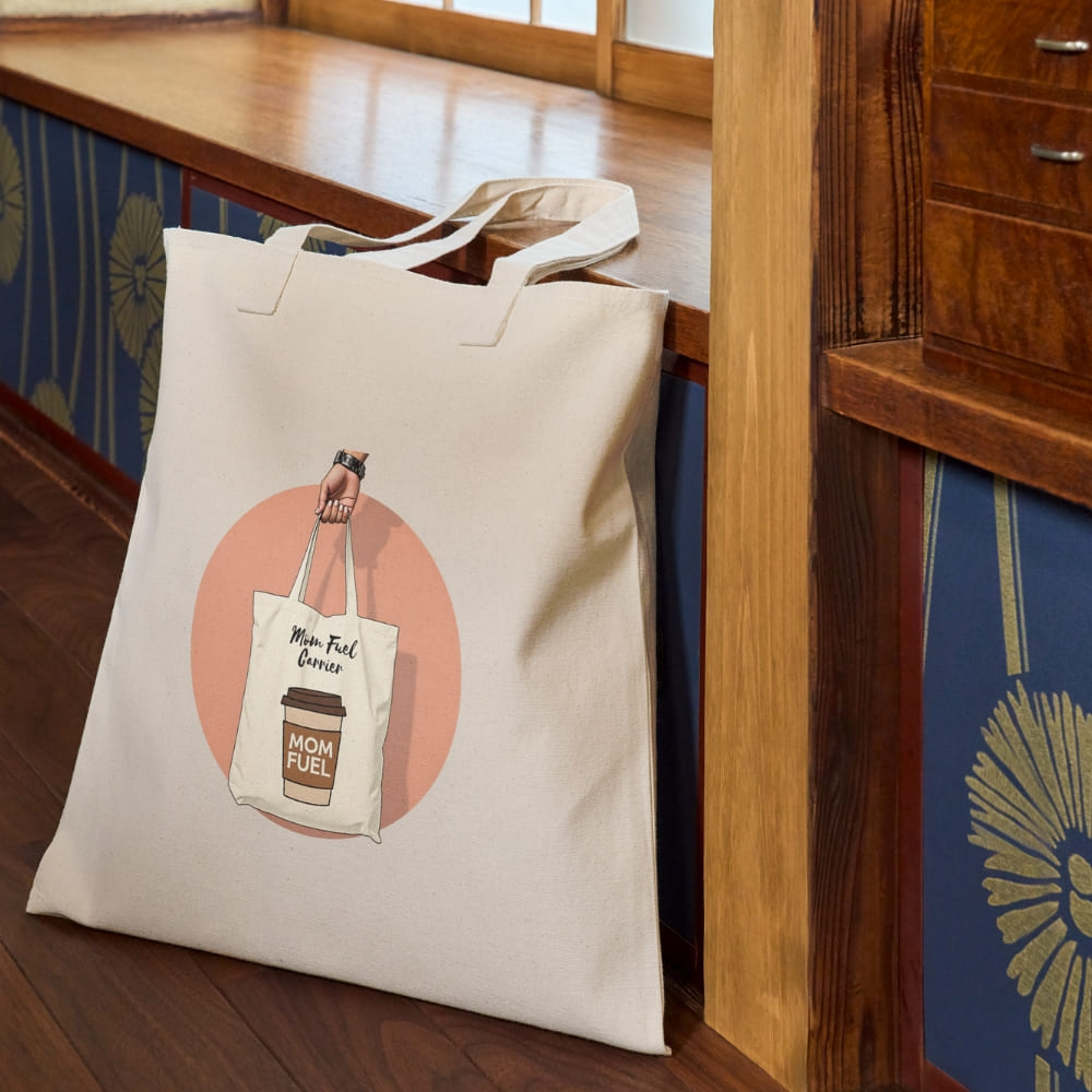 Mom Fuel Organic Cotton Tote Bag – Eco-Friendly & Stylish Carryall